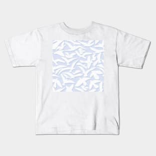 Abstract Seagulls in Airy, Light Blue Shades Kids T-Shirt